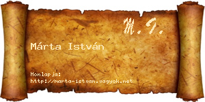 Márta István névjegykártya