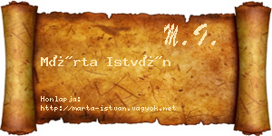 Márta István névjegykártya